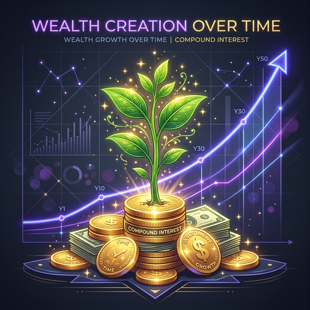 Compound Interest and Wealth Growth over Time